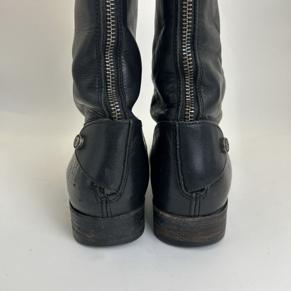 Frye Black Tall Leather Riding Boots - Picture 6 of 9